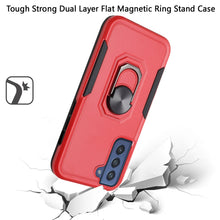 For Samsung Galaxy S22 Plus Tough Strong Dual Layer Flat Magnetic RingStand Case