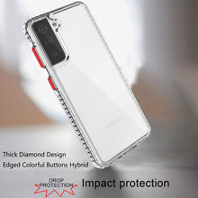 For Samsung Galaxy S22 Thick Diamond Design Edged Colorful Buttons Hybrid Case
