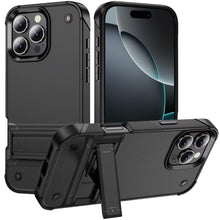 For iPhone 16 PRO MAX Case Rugged Cover with built-in Stand + Tempered Glass