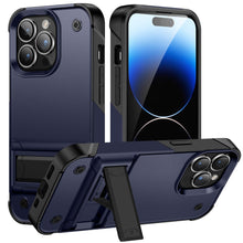 For iPhone 12/12 Pro Case Protective Cover built-in Kickstand + Tempered Glass