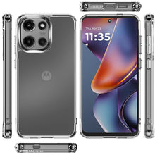 For Moto G 2025 Case Clear Shockproof with Chrome Buttons Cover + Tempered Glass