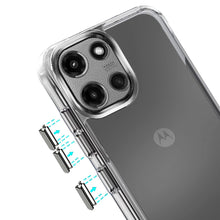 For Moto G 2025 Case Clear Shockproof with Chrome Buttons Cover + Tempered Glass