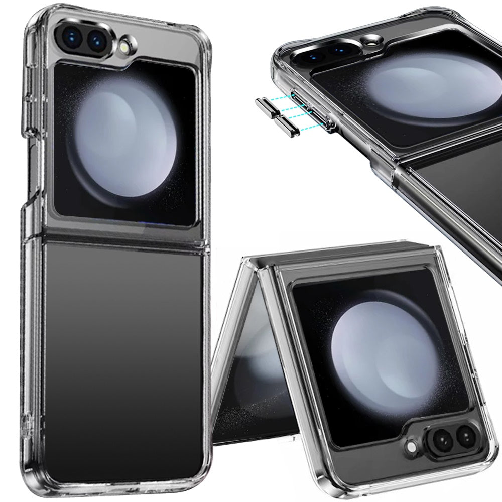 For Samsung Galaxy Z Flip 6 Case Crystal Clear Shockproof Cover Chromed Buttons