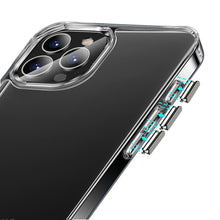 For iPhone 16 PRO MAX Case Clear Shockproof with Chrome Buttons + Tempered Glass