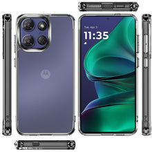 For Moto G Stylus 2025 Case Clear Shockproof w/ Chrome Buttons + Tempered Glass