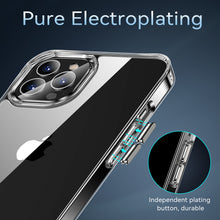 For iPhone 15 Pro Max Case Clear Shockproof Chrome Buttons +2 Screen Protectors