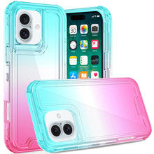 For iPhone 16 Plus 6.7in Case Two Tone 3in1 Shockproof Hybrid + Tempered Glass