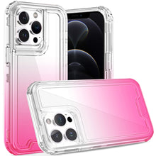 For iPhone 12 Pro Max Case Two Tone Gradient 3in1 Shockproof + Tempered Glass
