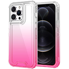 For iPhone 12 Pro Max Case Two Tone Gradient 3in1 Shockproof + Tempered Glass