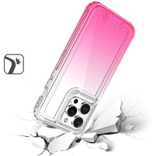 For iPhone 12 Pro Max Case Two Tone Gradient 3in1 Shockproof + Tempered Glass