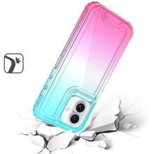 For iPhone 16 6.1inch Case Two Tone 3in1 Shockproof Hybrid Cover +Tempered Glass