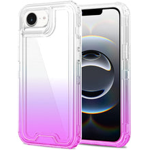 For iPhone 16e Case Two Tone 3in1 Shockproof Hybrid Phone Cover + Tempered Glass