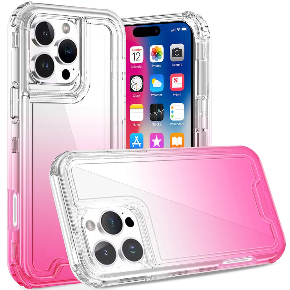 For iPhone 16 Pro 6.3in Case Two Tone 3in1 Shockproof Hybrid + Tempered Glass