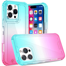 For iPhone 16 Pro 6.3in Case Two Tone 3in1 Shockproof Hybrid + Tempered Glass