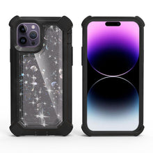 For iPhone 14 PRO Case Liquid Glitter Dual Layer Cover with Corner Protection