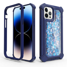 For iPhone 14 PRO Case Liquid Glitter Dual Layer Cover with Corner Protection