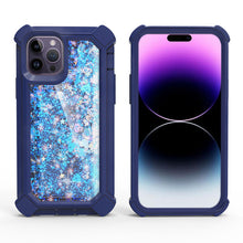 For iPhone 14 PRO Case Liquid Glitter Dual Layer Cover with Corner Protection