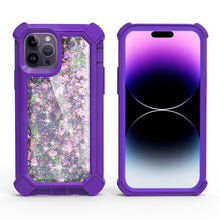 For iPhone 14 PRO Case Liquid Glitter Dual Layer Cover with Corner Protection