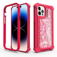 For iPhone 14 PRO Case Liquid Glitter Dual Layer Cover with Corner Protection