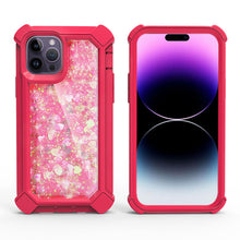 For iPhone 14 PRO Case Liquid Glitter Dual Layer Cover with Corner Protection