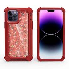 For iPhone 14 PRO Case Liquid Glitter Dual Layer Cover with Corner Protection