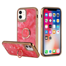 For iPhone 13 PRO Case Electroplated Chrome Marble TPU Design with Ring Stand