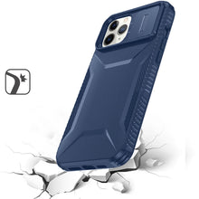For iPhone 11 Pro Max Case Rugged Side Grip Sliding Lens Cover + Tempered Glass