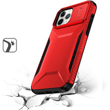 For iPhone 11 Pro Max Case Rugged Side Grip Sliding Lens Cover + Tempered Glass