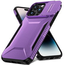 For iPhone 14 PRO MAX 6.7 in. Case Rugged Side Grip with Sliding Lens Cover