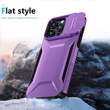 For iPhone 15 Pro Max Case Rugged Side Grip Sliding Rear Lens + 2 Tempered Glass