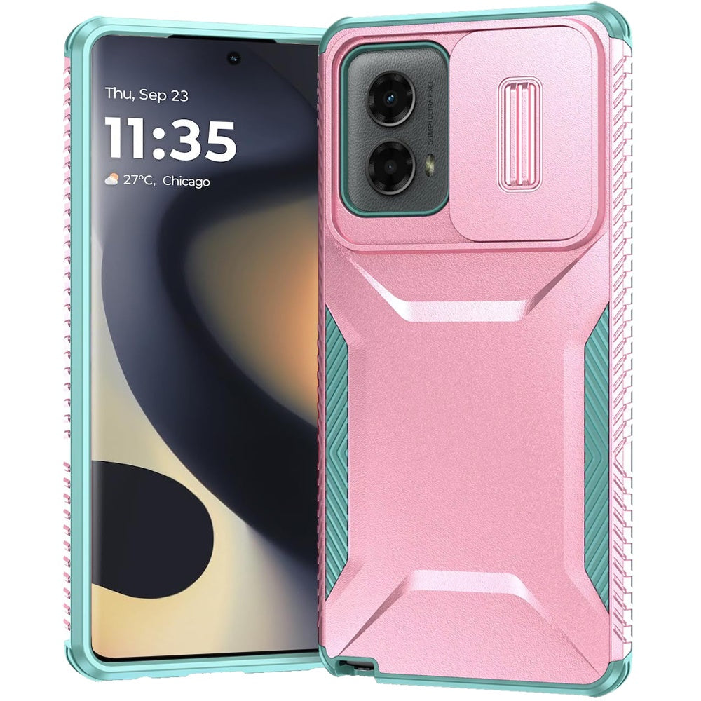 For Motorola Edge 5G 2024 Case Rugged Side Grip with Sliding Rear Lens Cover
