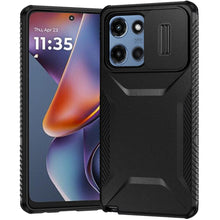For Moto G 2025 Case Rugged Side Grip Sliding Rear Lens Cover + Tempered Glass