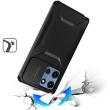 For Moto G 2025 Case Rugged Side Grip Sliding Rear Lens Cover + Tempered Glass