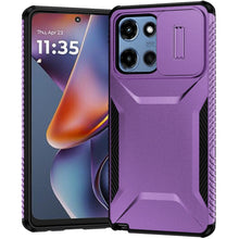 For Moto G 2025 Case Rugged Side Grip Sliding Rear Lens Cover + Tempered Glass