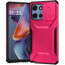 For Moto G 2025 Case Rugged Side Grip Sliding Rear Lens Cover + Tempered Glass