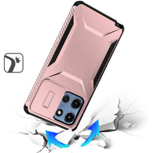 For Moto G 2025 Case Rugged Side Grip Sliding Rear Lens Cover + Tempered Glass