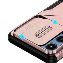 For Moto G 2025 Case Rugged Side Grip Sliding Rear Lens Cover + Tempered Glass