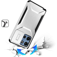For Moto G 2025 Case Rugged Side Grip Sliding Rear Lens Cover + Tempered Glass