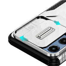 For Moto G 2025 Case Rugged Side Grip Sliding Rear Lens Cover + Tempered Glass