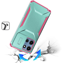 For Moto G 2025 Case Rugged Side Grip Sliding Rear Lens Cover + Tempered Glass