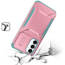 For Samsung A16 5G Case Rugged Side Grip Sliding Rear Lens Cover +Tempered Glass