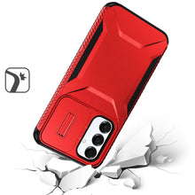 For Samsung A16 5G Case Rugged Side Grip Sliding Rear Lens Cover +Tempered Glass