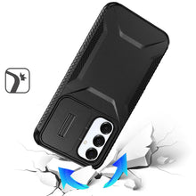 For Samsung A36 Case Rugged Side Grip Sliding Rear Lens Cover + Tempered Glass