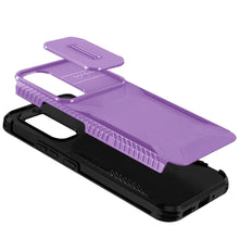 For Samsung A36 Case Rugged Side Grip Sliding Rear Lens Cover + Tempered Glass