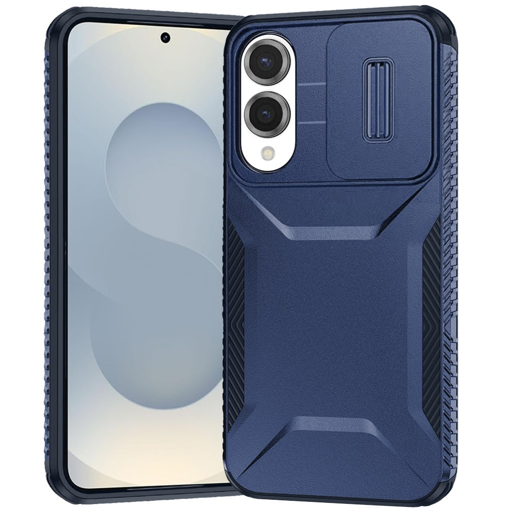 For Samsung S25 Edge Case Rugged Side Grip Sliding Lens Cover + Tempered Glass