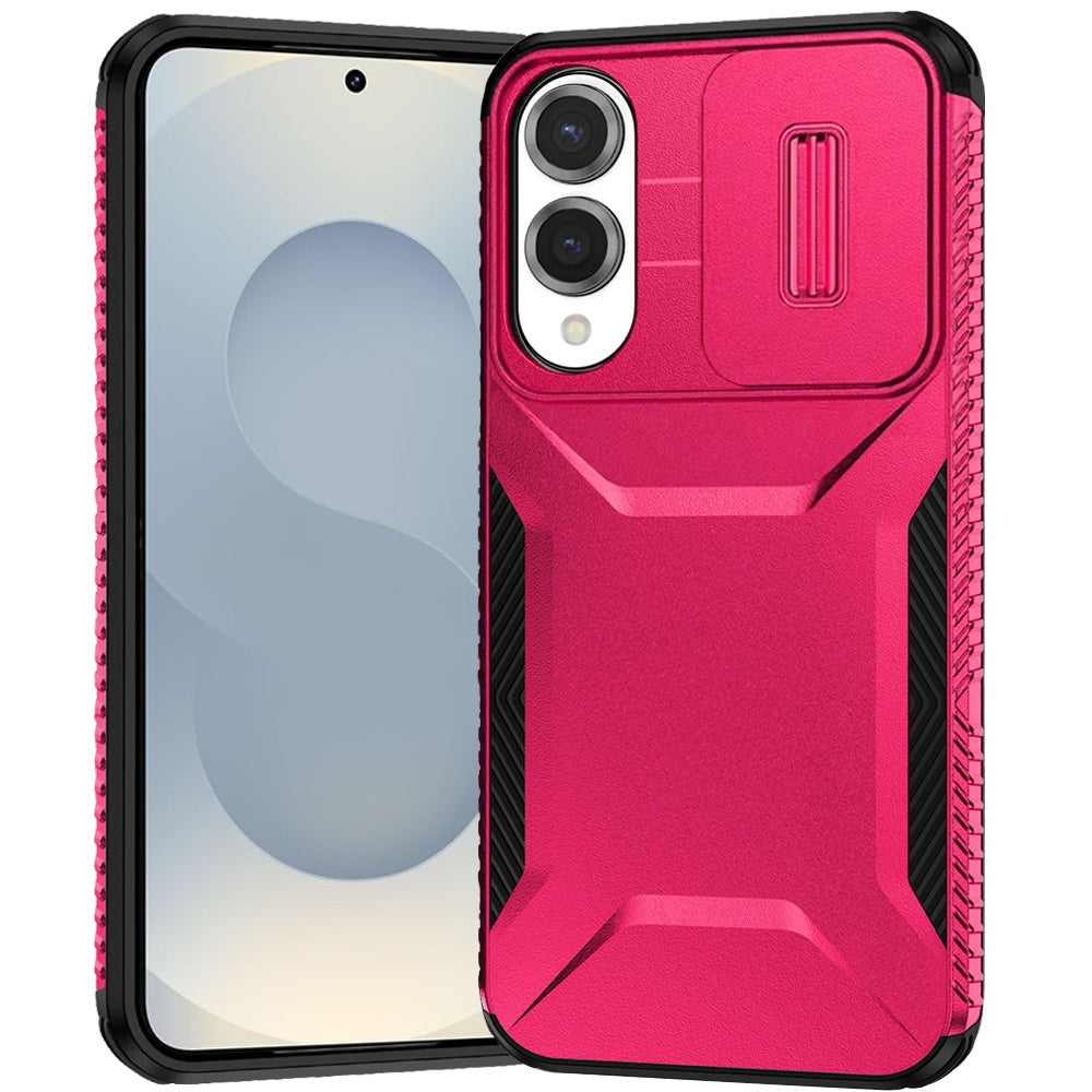 For Samsung S25 Edge Case Rugged Side Grip Sliding Lens Cover + Tempered Glass