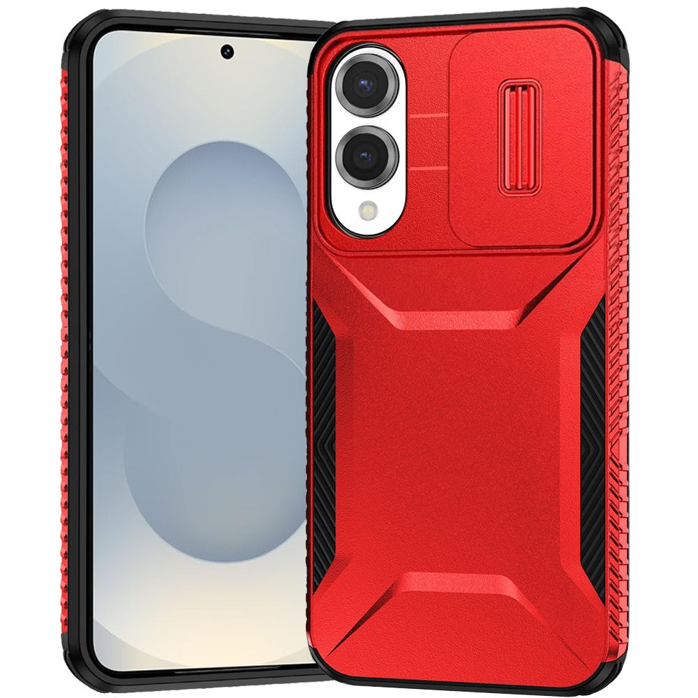 For Samsung S25 Edge Case Rugged Side Grip Sliding Lens Cover + Tempered Glass