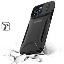 For iPhone 16 PRO MAX Case Rugged Side Grip Sliding Lens Cover + Tempered Glass