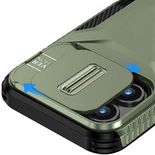 For iPhone 16 PRO MAX Case Rugged Side Grip Sliding Lens Cover + Tempered Glass