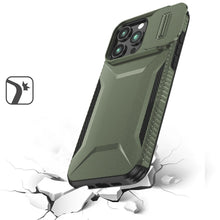 For iPhone 16 PRO MAX Case Rugged Side Grip Sliding Lens Cover + Tempered Glass